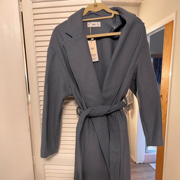 Mango wool coat- light blue - Picture 4 of 10